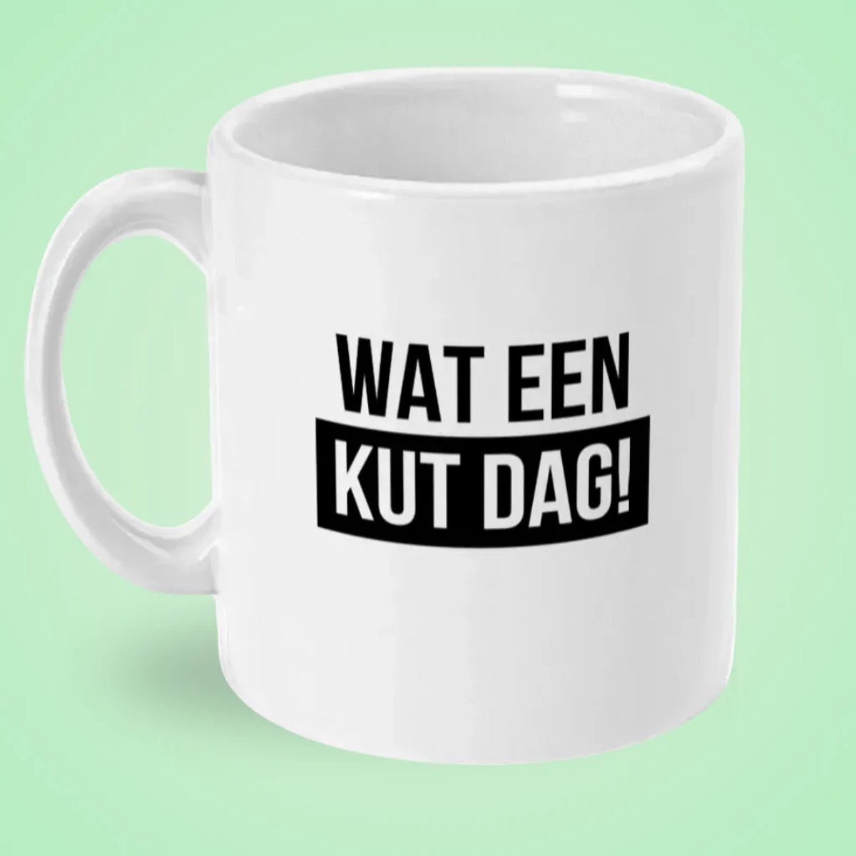 Mokster Cadeau Collega – Grappige Mok met Tekst Wat Een Kut Dag – Keiharde Kantoorhumor Koffiemok 325 ml