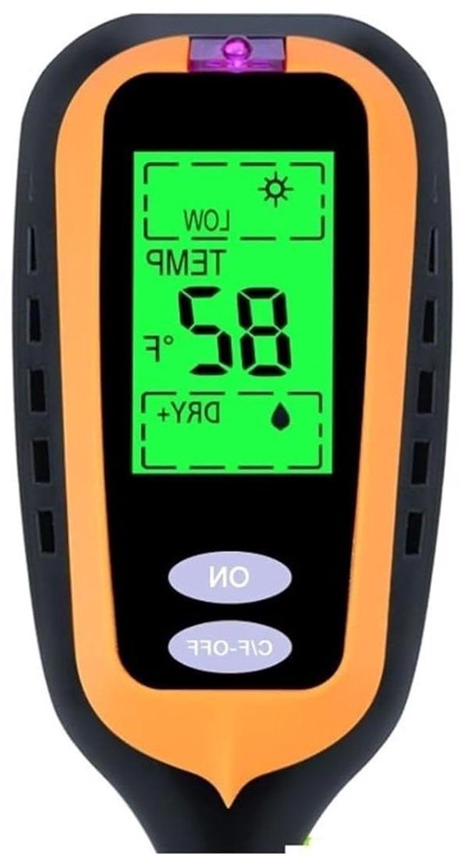 Vochtmeter Bodem - PH meter - Planten Verzorgen - 4-in-1 Metingen - 200 mm Sonde - Zwart