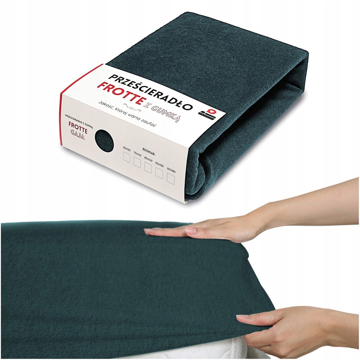 Badstof laken 80x140 cm met elastiek - Groen
