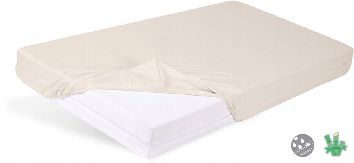 Waterdicht Bamboe Hoeslaken 70x140 cm Beige met Elastiek