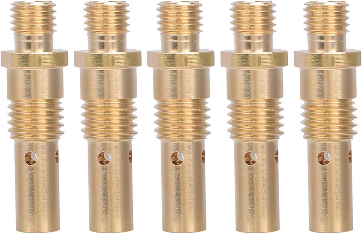 MIG laspistool onderdelen - Gasdiffusor set - Lassen verbeteren - Messing hittebestendig - 5 stuks - Messingkleurig