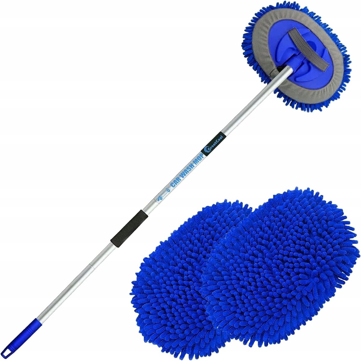 Telescopische Autowasborstel Mop met Microvezel - 160cm