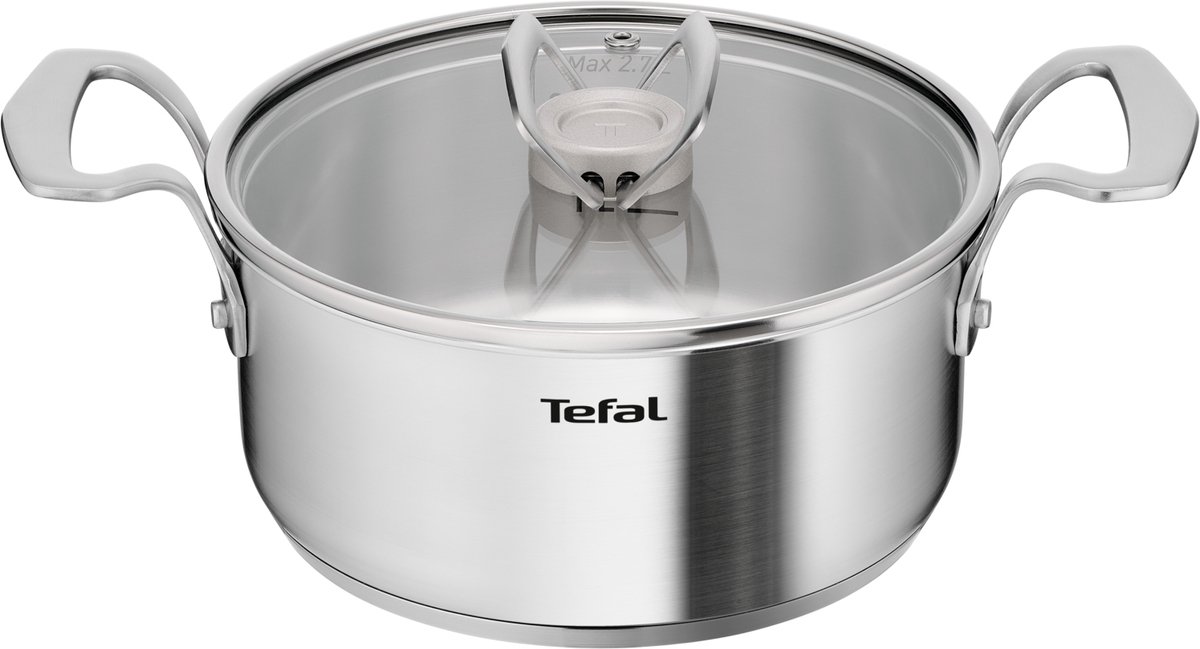 Tefal Extreme Steelpan met Deksel - 20 cm, 2.7L, Inductie Geschikt