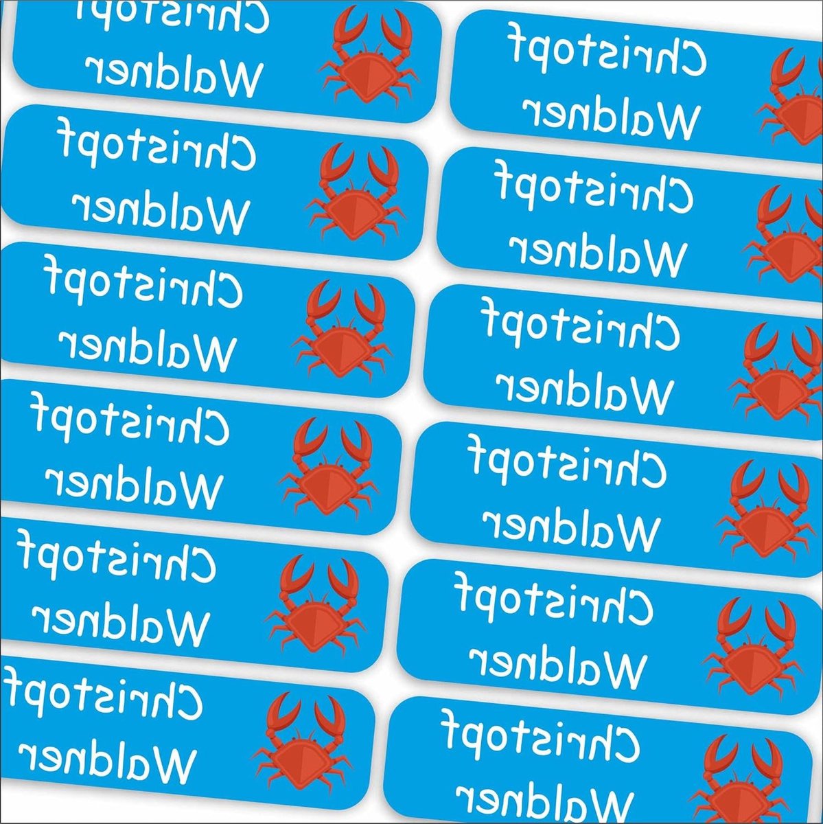 Strijketiketten Naamstickers - Kledinglabels Textiel - Kleding Personaliseren - Wasbestendig Duurzaam - 80 Stuks - Krab