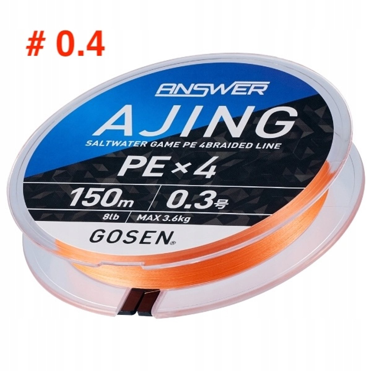 Gosen Answer Dog PE x4 Vislijn - 0,4 - 150m - Oranje