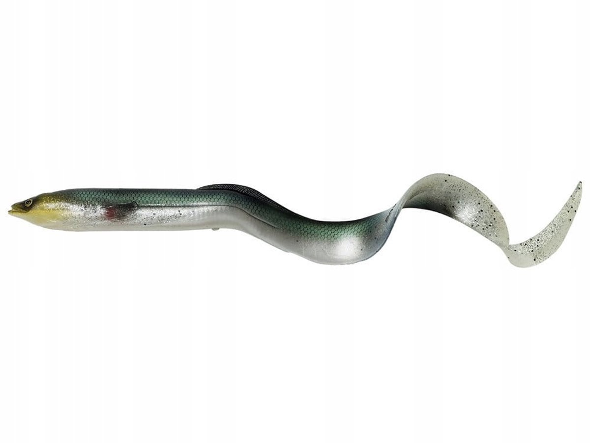 Savage Gear 3D Real Eel Gumvis 15cm Groen Zilver - Roofvis Aas