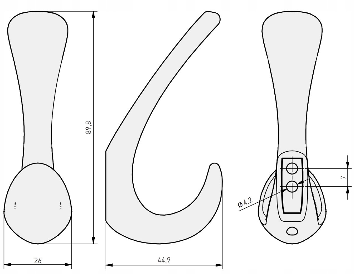 GTV ORA Dubbele Wandkapstok Mat Zwart Aluminium