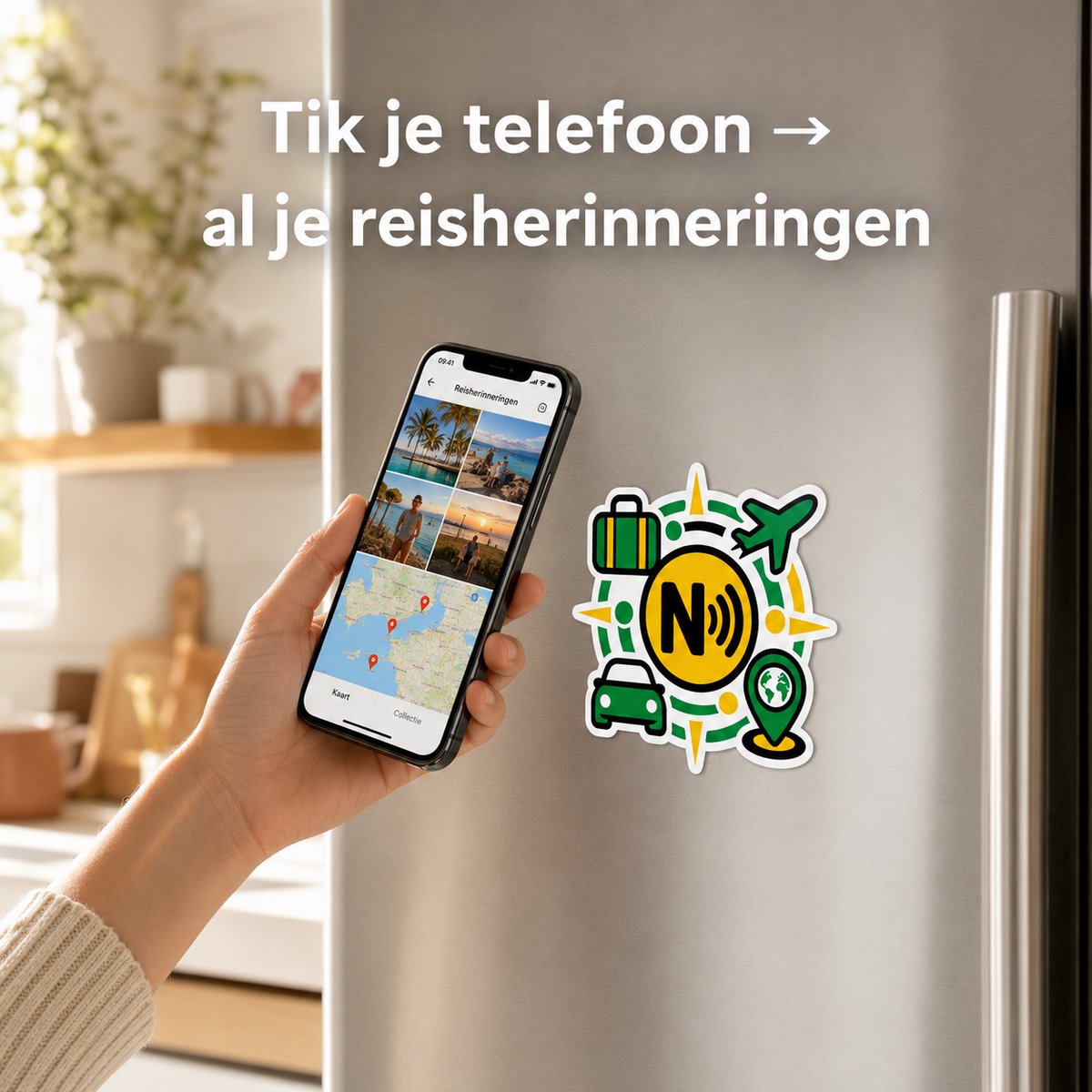 Tap3DX Smart Travel Magneet – 3D Kompas Reismagneet Koelkastmagneet