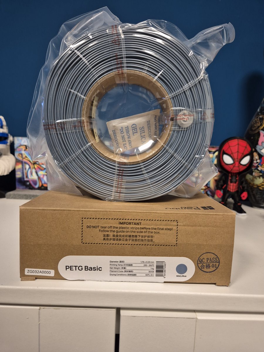 Bambu Lab PETG Basic - Misty Blue (Mistblauw) - 3D Printer Filament - 1.75mm - 1kg - Premium Kwaliteit Refill