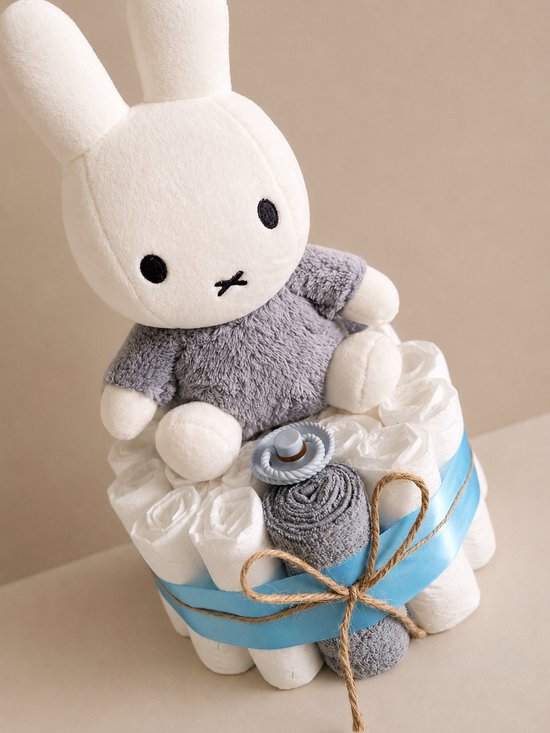 Luiertaart Nijntje Fluffy Blue - babyshower - kraamcadeau van Luiertaart — afbeelding 2