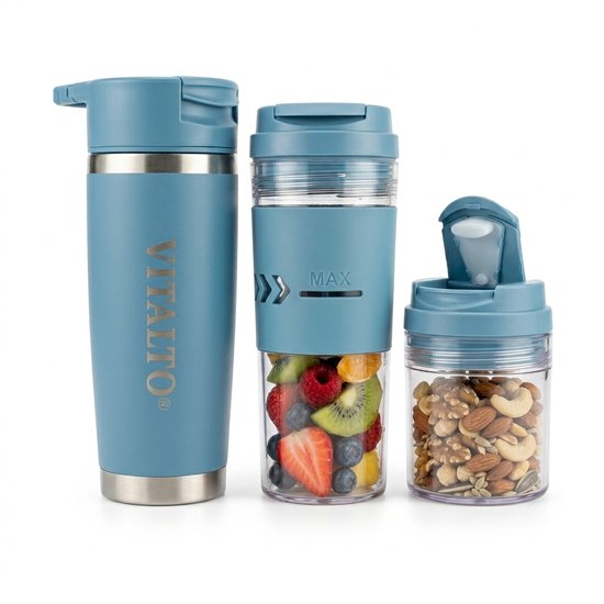 VITALTO V1 SERIES - Draagbare Blender - Portable Blender - BPA vrij - Smoothie maker - Vaatwasserbestendig - 700ML-USB-C Oplaadbaar - Blauw van Merkloos — afbeelding 2