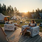 Nikki.Amsterdam | The.Seat | Opblaasbare Stoel | SupBoard Materiaal | Kampeerstoel | Strandstoel | Loungestoel | Set van 2 | Incl Outdoor Lounge Kussens | Incl pomp en handige opbergtas |