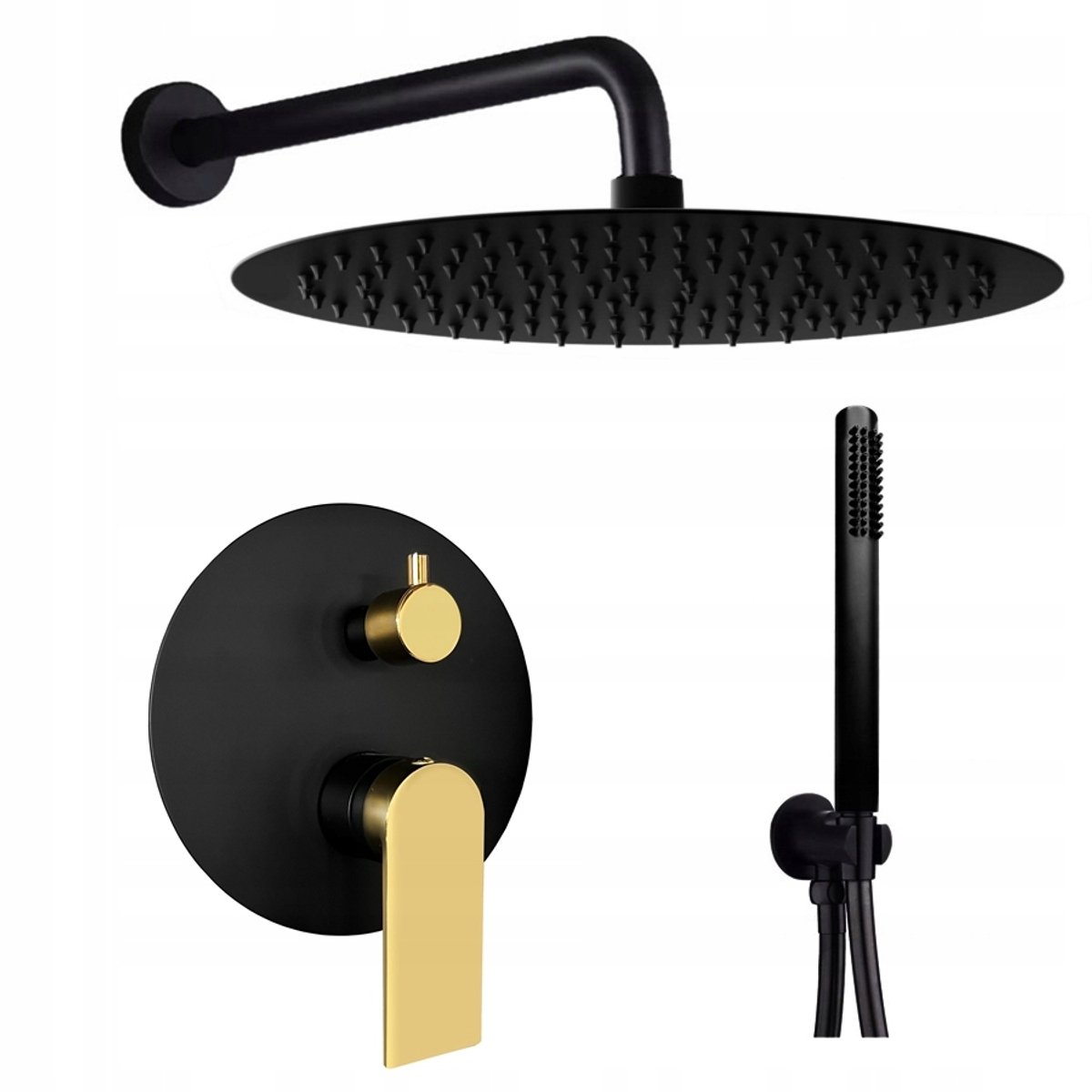 Veldman Livia Inbouwkraan Doucheset Black Gold 30cm