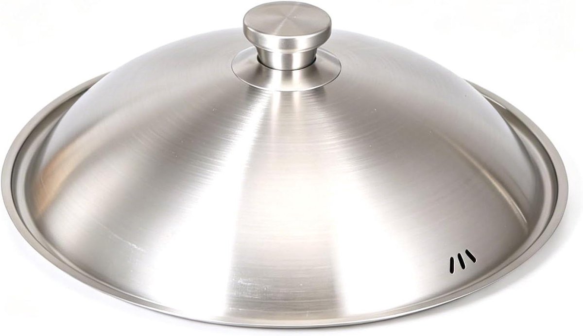 Universeel Deksel Pot Deksel Thuis Koken Hittebestendige Knop 30-38 cm Zilver