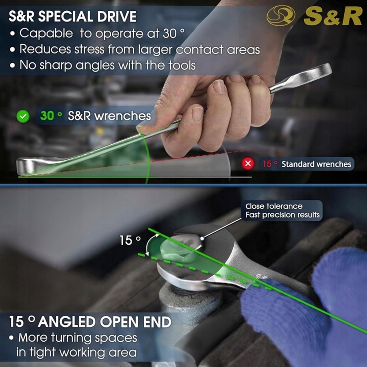 S&R Ring- a steeksleutel 43 mm Cr-V Super Drive