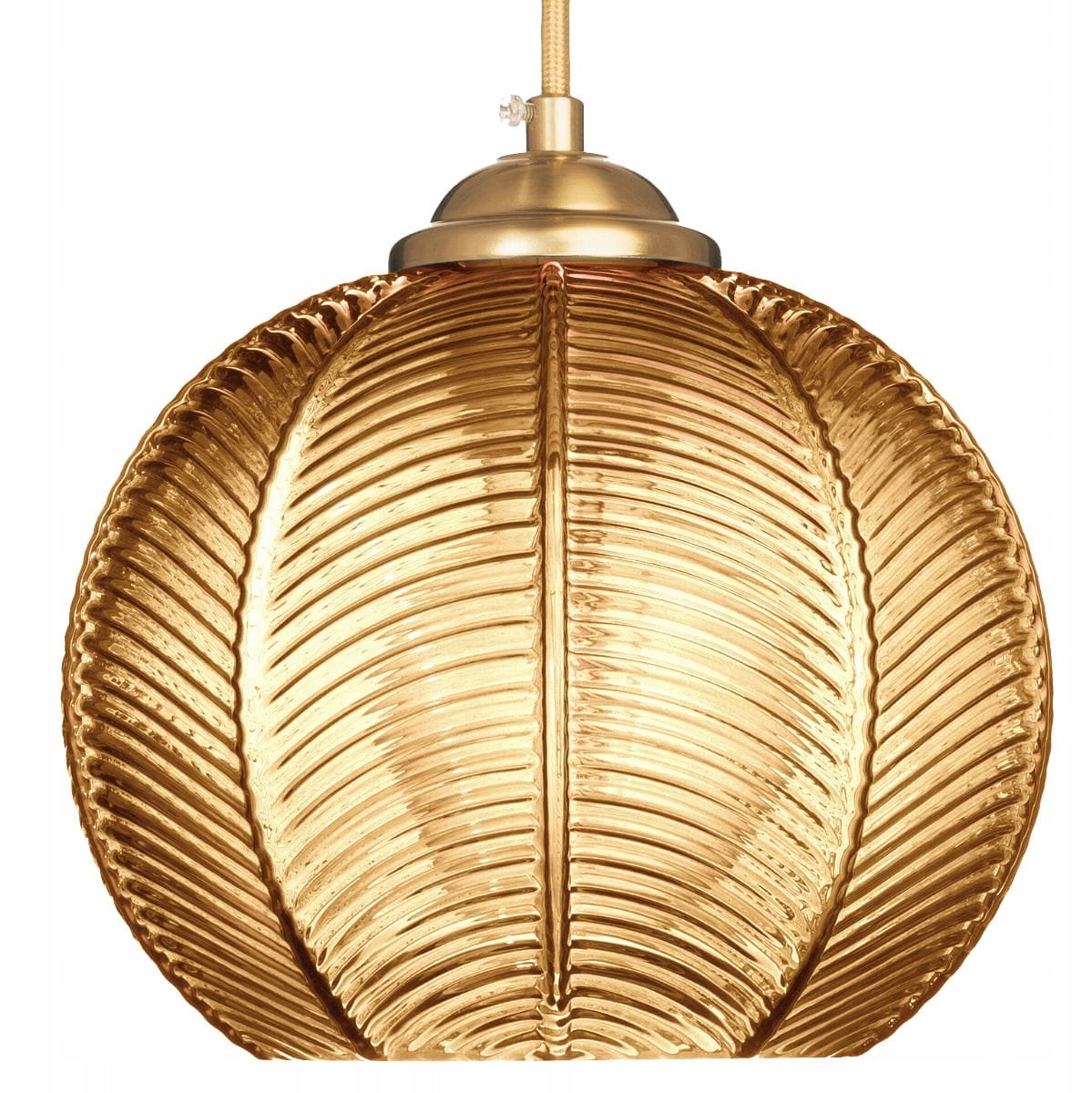 Hanglamp JOY amber glas - Goudkleurig - E27