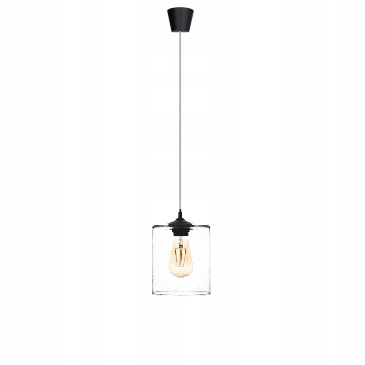 Lampex Orvella 1S hanglamp E27 transparante glazen buis, loftstijl