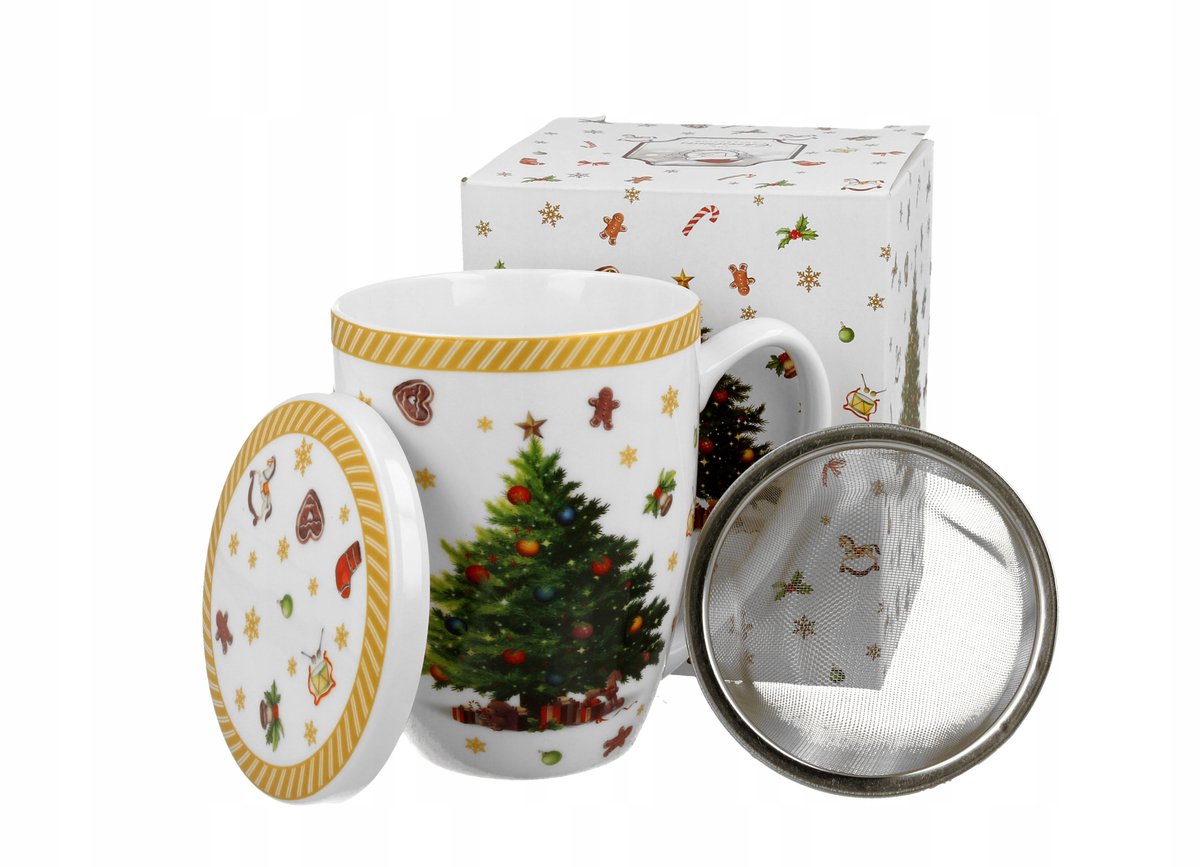 Keramische Mok met Zetgroep - Kerstboom Design - 380ml