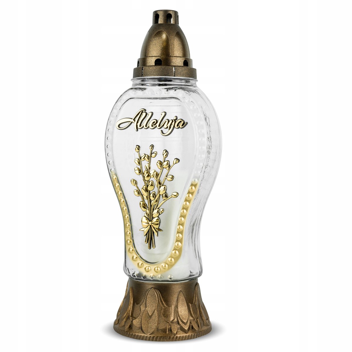 Gouden Paas Graflicht 34 cm met Brandstof - Elegante Herdenking