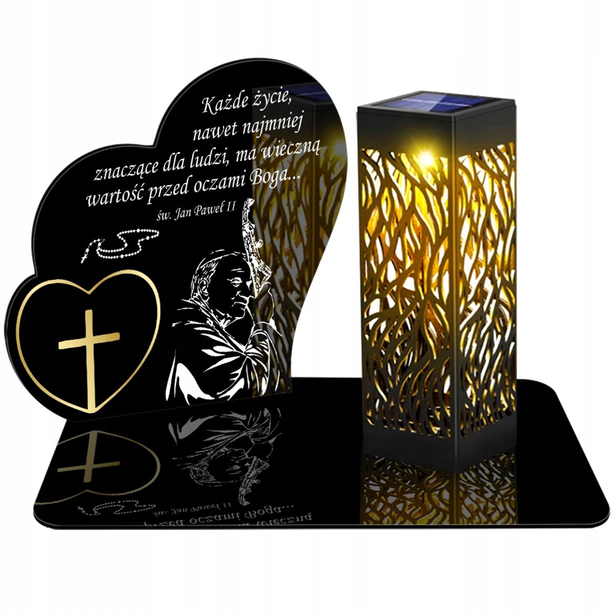LED Solar Kaars Hart 3D - Eeuwige Grafdecoratie