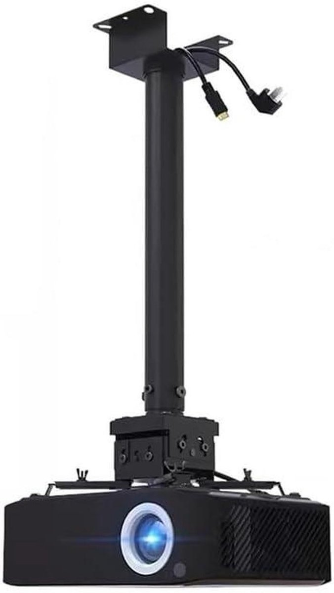 Projector Beugel - Ophangbeugel Universeel - Thuisbioscoop Instellen - Verstelbaar Draaibaar Kantelbaar - 35-50 cm - Zwart