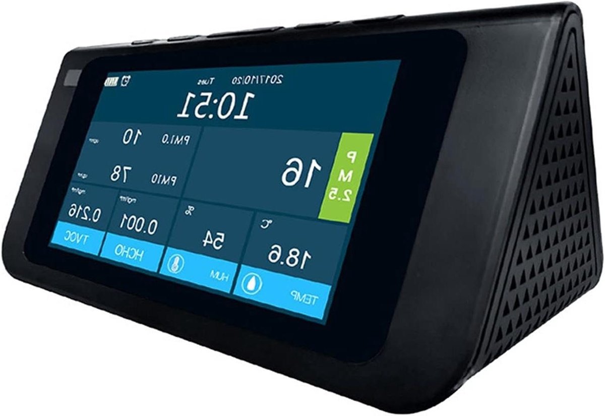 Gasdetector - Luchtkwaliteitmeter - Luchtkwaliteit Meten - Multifunctioneel - 7-inch Kleurenscherm - Zwart