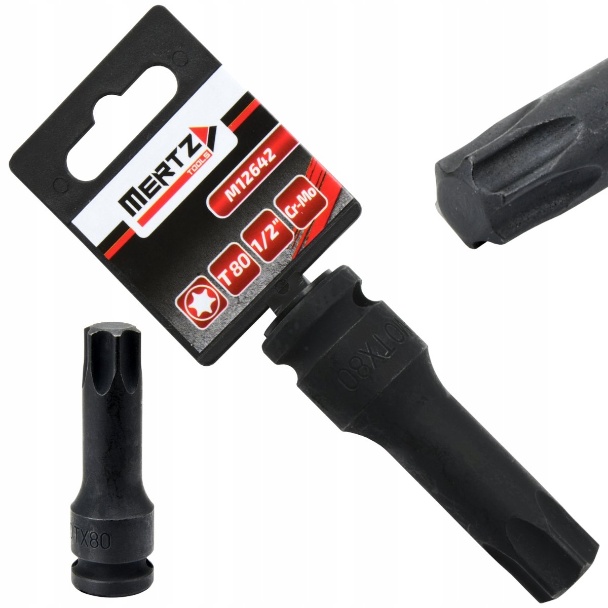 Mertz TORX slagdoppenbit T80 78mm 1/2" Cr-Mo