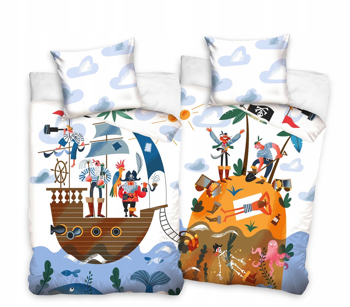 Piraten Beddengoed Set 160x200cm Katoen met Rits