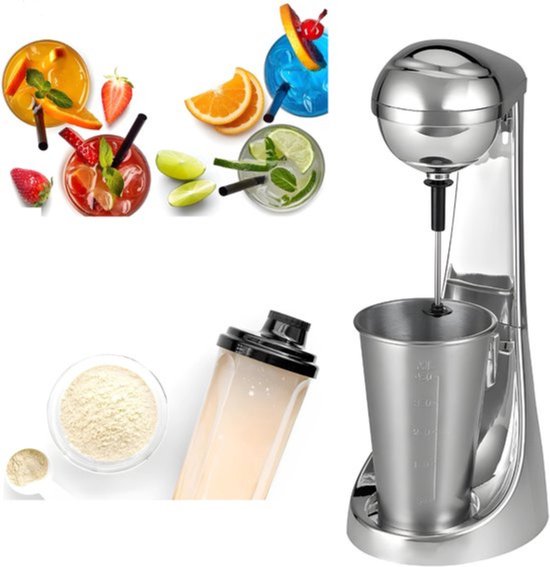 Thuys - Blender Zilver 65W - Melkopschuimer en Blender in Één - 650ml RVS Container - 2 Snelheden - voor Smoothies en Koffie van Thuys — afbeelding 3