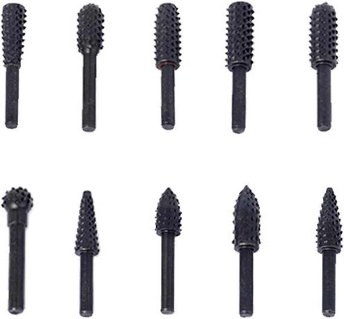 Rasp Boren Set - Metaalvijlen - Hout Bewerken - Duurzaam Staal - 10 Stuks - Zwart