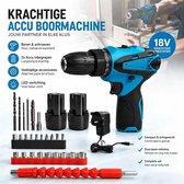 Accuboormachine 12V 3.0Ah met 2 Accu’s – Draadloze Schroefboormachine, Elektrische Boormachine, Power Drill Set voor Hout, Metaal, Kunststof & Doe-Het-Zelf Klussen