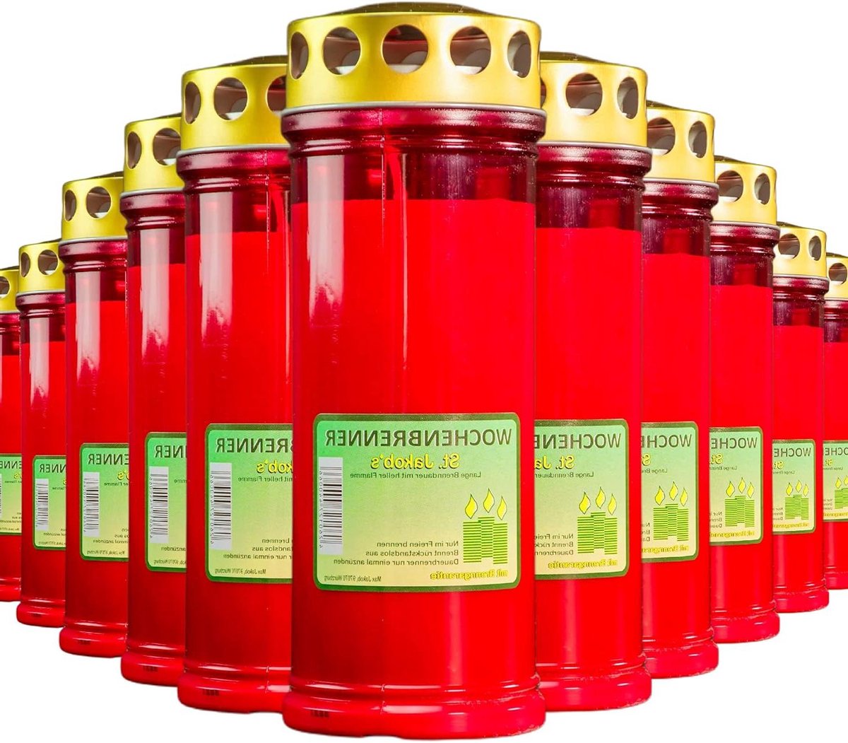 Grafkaarsen Rood - Herdenkingslichten - Rustige Herdenking - Klassieke Stijl - 24 Stuks - Rood