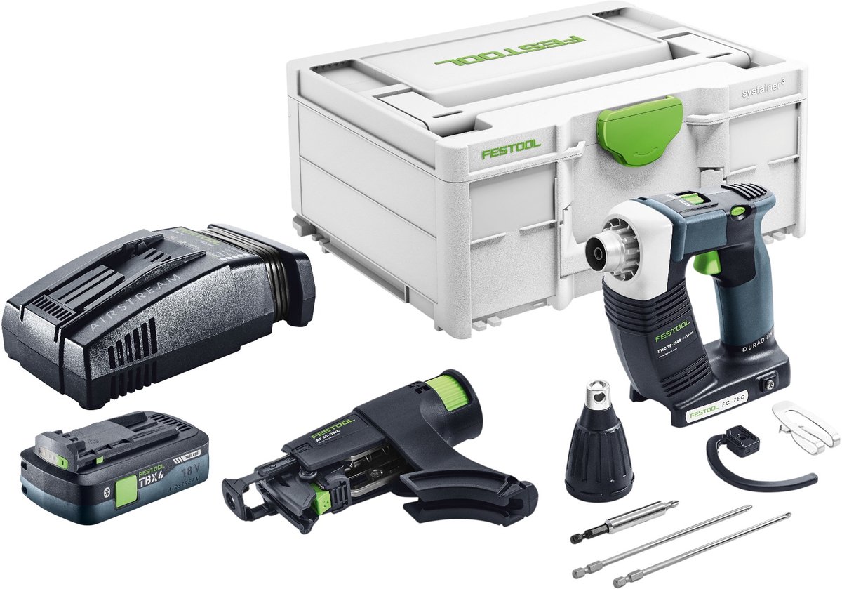 Festool DWC 18-2500 Basic accu-bouwschroevendraaier 18 V 18 Nm borstelloos + 1x accu 4,0 Ah + snellader + Systainer
