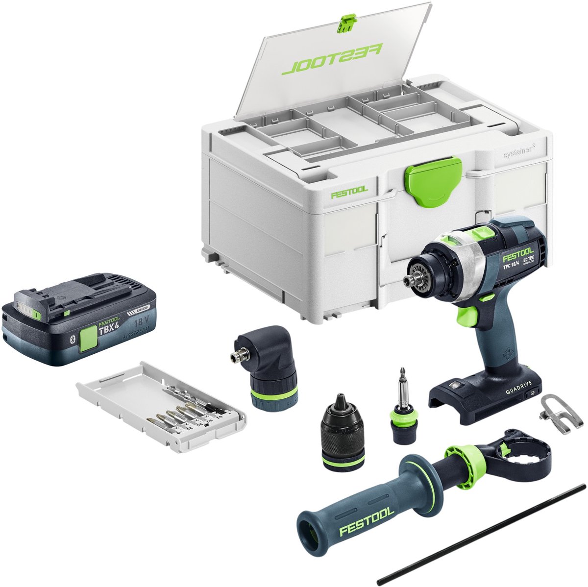 Festool TPC 18/4-Basic-Set accu-slagboormachine 18 V 75 Nm borstelloos + 1x accu 4,0 Ah + Systainer - zonder oplader
