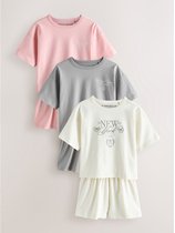 Next - Meisjes - Set van 3 korte pyjama's - Roze