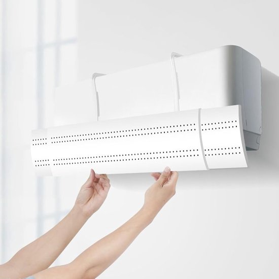 Airco Winddeflector - Windscherm Set - Luchtstroom Beheersen - Gereedschapsvrij Installeren - 72x110x19cm - Wit — afbeelding 4