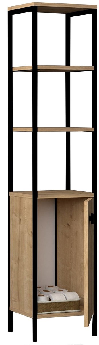 Badkamermeubel Derin - Melamine - Saffier - Emob - Badkamer Kolomkast - Melamine; Spaanplaat
