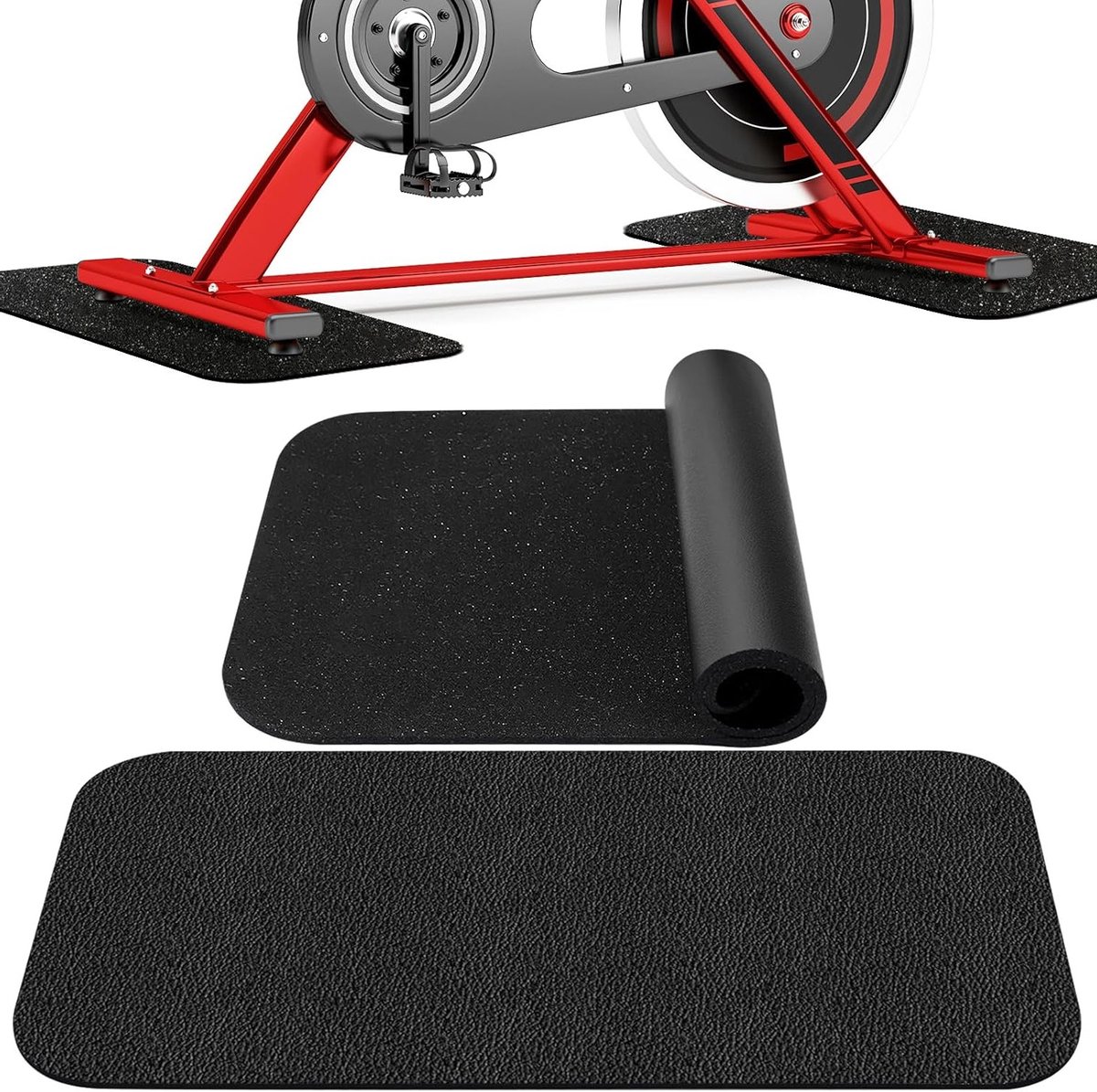 Floor Protection Mat voor Sport- en Fitnessapparatuur - 28 x 70 cm, Set van 2, Schokabsorberend, Geluidsisolatie, Ideaal voor Treadmill en Fitnessruimte