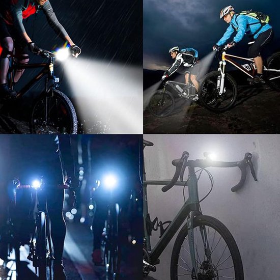 VHV - Fietsverlichting set - voorlamp en achterlicht voor fiets - USB-C oplaadbaar - voor nachtritten, outdoor ritten, stadsfiets en mountainbike — afbeelding 4
