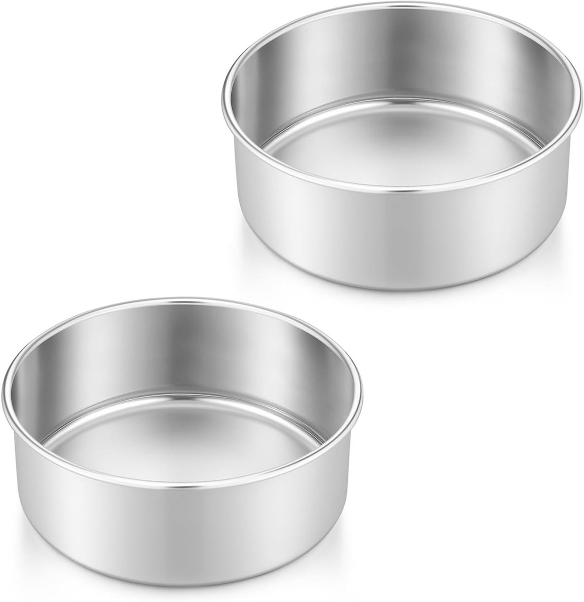 Set van 2 RVS Bakvormen van 14 cm - Duurzaam, Antikleef en Perfect voor Taarten en Gebak