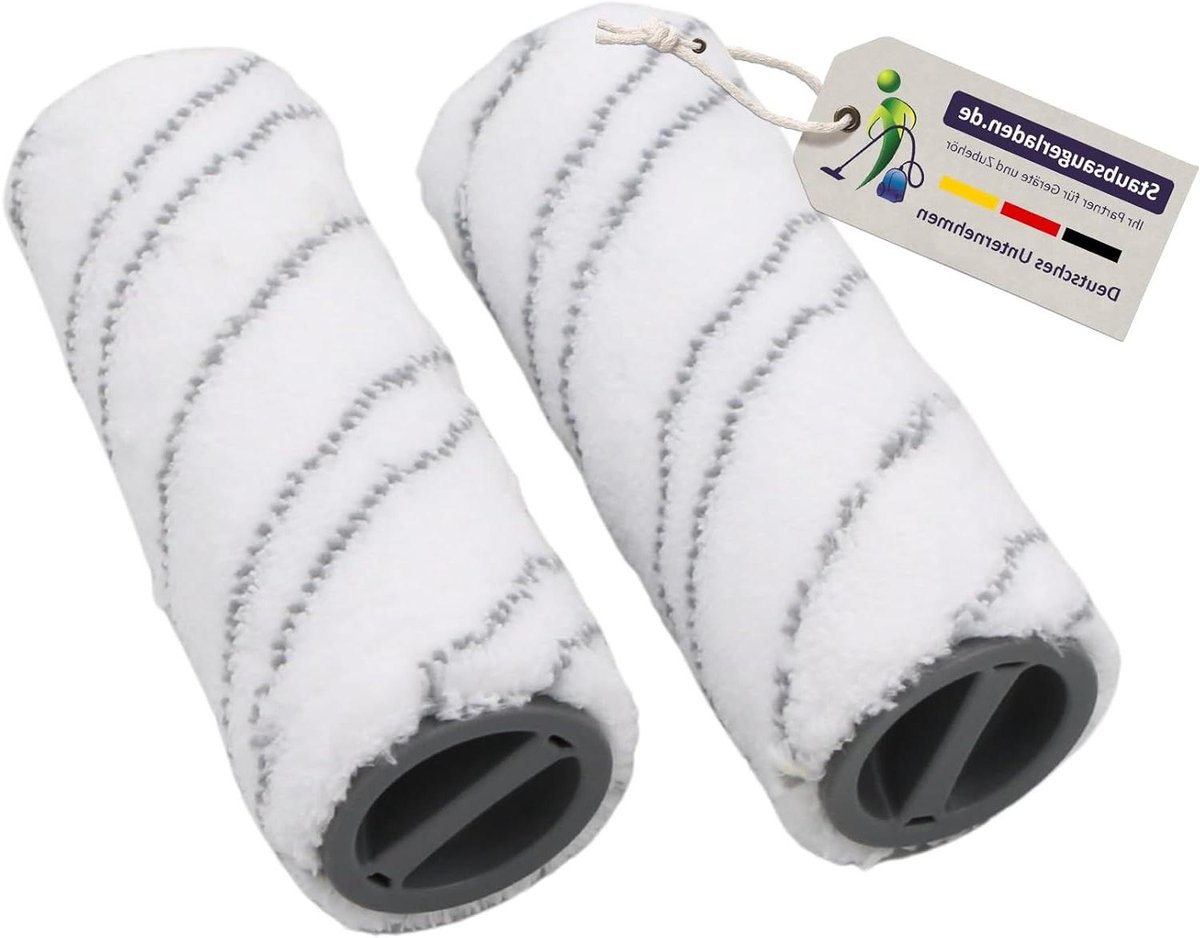 Reserve rollen - Microvezel set - Vloeren reinigen - Effectieve vuilopname - 2 stuks - Grijs