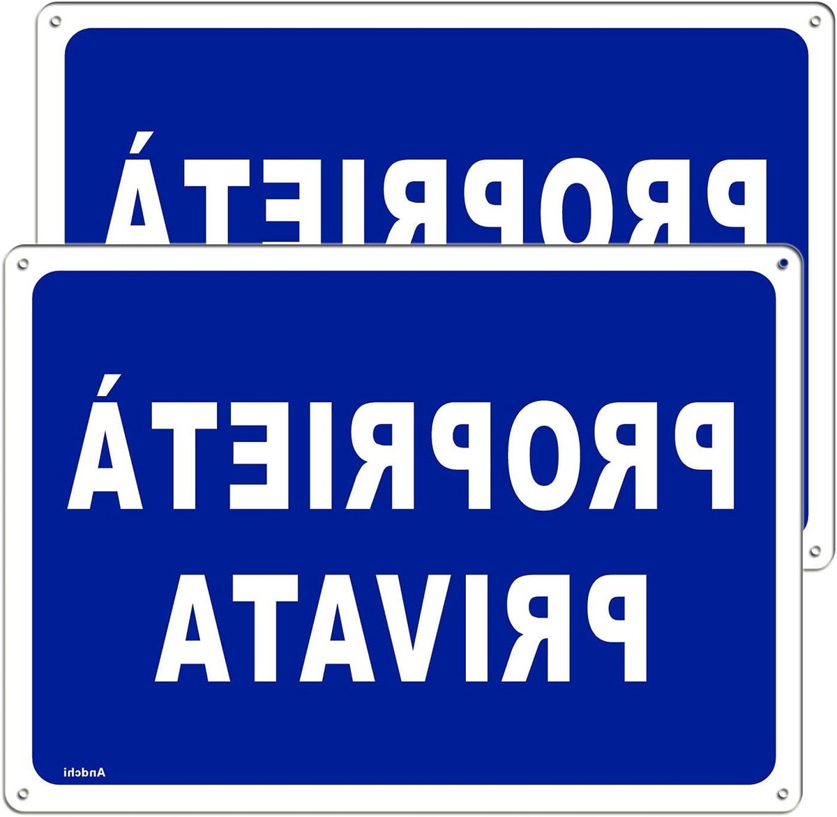 Blauwe tuinschild voor privé-eigendom - Decoratief bord voor tuin, huis en erf