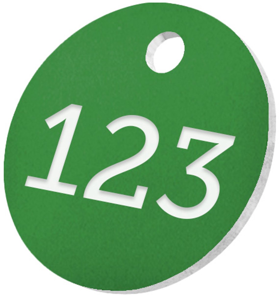 CombiCraft ronde sleutellabels of nummerplaatjes van acrylaat groen 25 mm met gat - 1 t/m 50