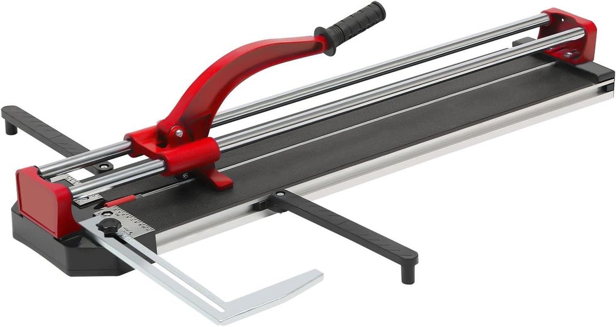Tegelsnijder, 800 mm, handmatige snijmachine, dubbele rails, tegeldikte tot 15 mm, met precisie infrarood positionering, tegelsnijmachine voor precisiesnijden (rood)