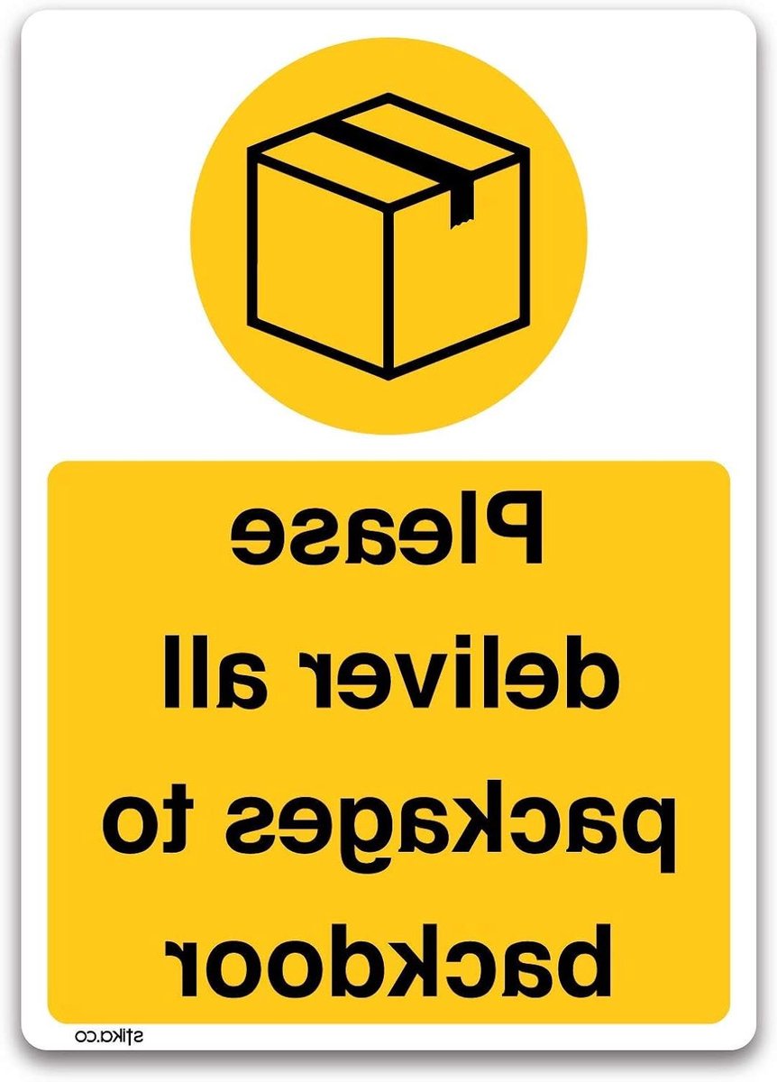 Deur Sticker - Pakket Melding - Pakket Bezorging - Zelfklevend Vinyl - A6 Formaat - Eiken Look