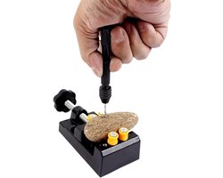 AVIMYA Mini handboor aluminiumlegering handboor houtbewerking snijwerk handgereedschap set roestvrij staal micro boor accessoires (kleur: C-125, maat: 90MM_ROUND)