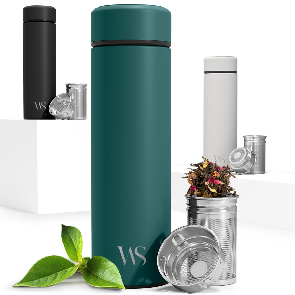 Wilford Thermosfles 450ml met Thee- en Fruitinfuser, RVS Lekvrij