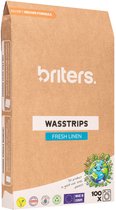 Europese Briters Wasstrips - Dé nieuwe standaard in Wasmiddel - V-Label gecertificeerd (vegan) - Dermatest goedgekeurd (hypoallergeen) - Biologisch afbreekbaar