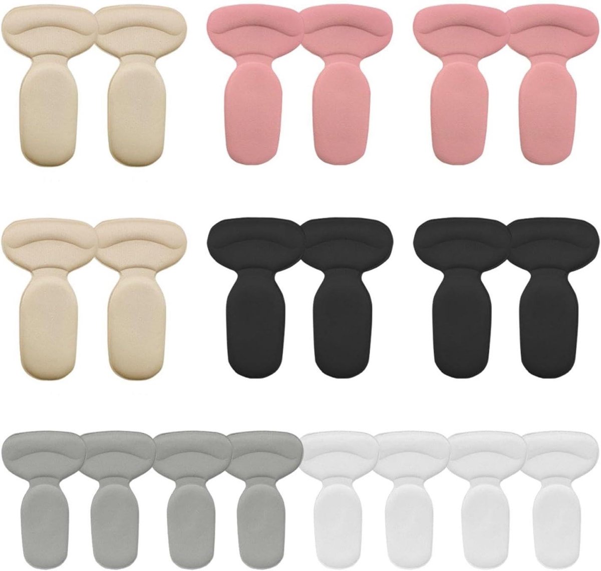 Hielstickers - Antislippads - Schoencomfort Vergroten - T-vormig Ontwerp - 10 Stuks - Assorti