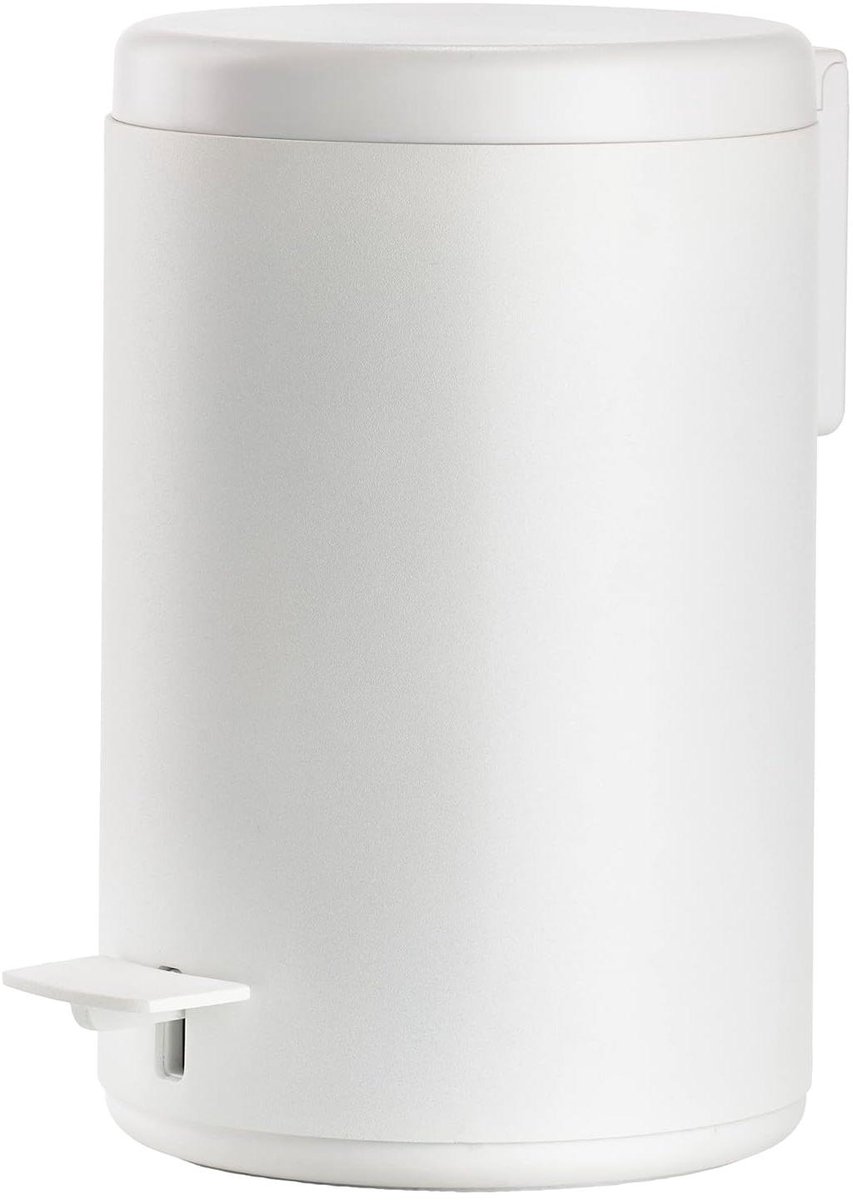 Pedaalemmer - Afvalemmer Klein - Badkamer Organisatie - Softclose Deksel - 3 Liter - Wit